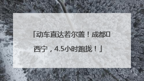 动车直达若尔盖！成都⇄西宁，4.5小时跑拢！