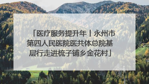 医疗服务提升年丨永州市第四人民医院医共体总院基层行走进梳子铺乡金花村