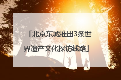 北京东城推出3条世界遗产文化探访线路