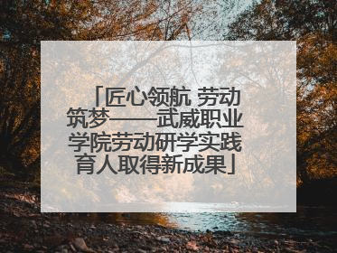 匠心领航 劳动筑梦——武威职业学院劳动研学实践育人取得新成果