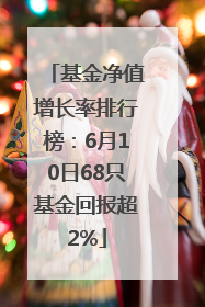 基金净值增长率排行榜：6月10日68只基金回报超2%