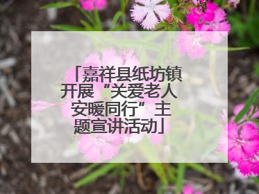 嘉祥县纸坊镇开展“关爱老人 安暖同行”主题宣讲活动