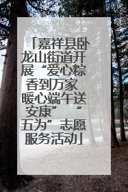 嘉祥县卧龙山街道开展“爱心粽香到万家 暖心端午送安康” “五为”志愿服务活动