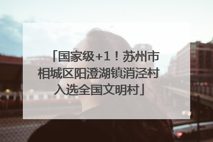 国家级+1！苏州市相城区阳澄湖镇消泾村入选全国文明村