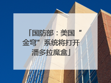 国防部：美国“金穹”系统将打开潘多拉魔盒