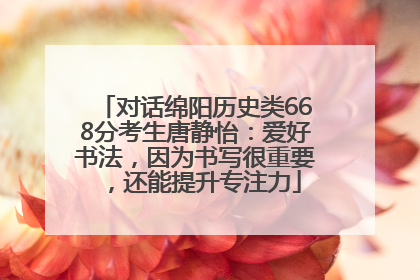 对话绵阳历史类668分考生唐静怡：爱好书法，因为书写很重要，还能提升专注力