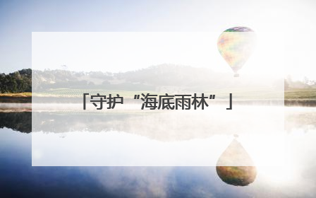 守护“海底雨林”