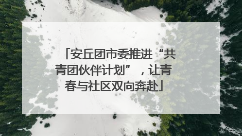 安丘团市委推进“共青团伙伴计划”，让青春与社区双向奔赴