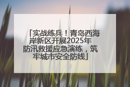 实战练兵！青岛西海岸新区开展2025年防汛救援应急演练，筑牢城市安全防线