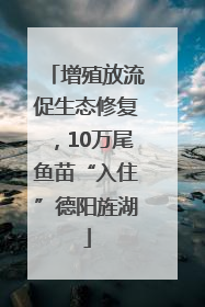 增殖放流促生态修复，10万尾鱼苗“入住”德阳旌湖