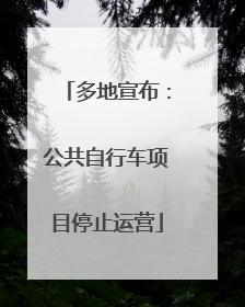 多地宣布：公共自行车项目停止运营