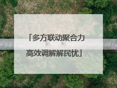 多方联动聚合力 高效调解解民忧