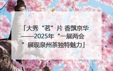 大秀“茗”片 香飘京华——2025年“一展两会”展现泉州茶独特魅力