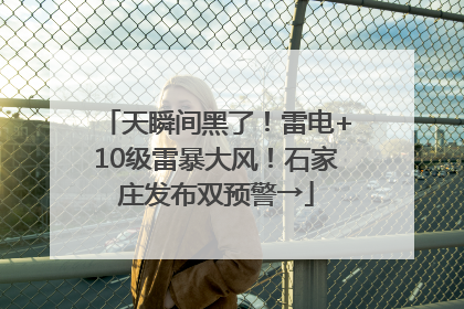 天瞬间黑了！雷电+10级雷暴大风！石家庄发布双预警→