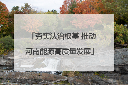 夯实法治根基 推动河南能源高质量发展