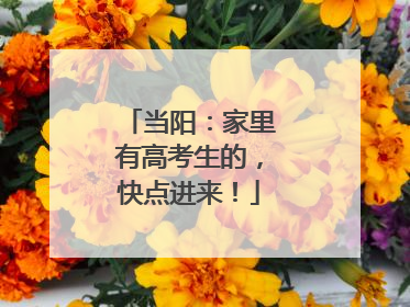 当阳：家里有高考生的，快点进来！