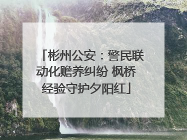 彬州公安：警民联动化赡养纠纷 枫桥经验守护夕阳红