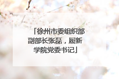 徐州市委组织部副部长张磊，履新学院党委书记
