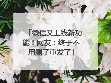 微信又上线新功能！网友：终于不用删了重发了