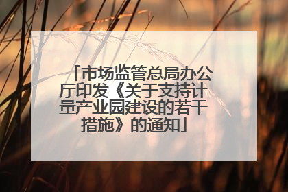 市场监管总局办公厅印发《关于支持计量产业园建设的若干措施》的通知