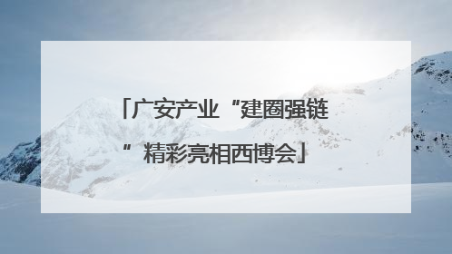 广安产业“建圈强链”精彩亮相西博会