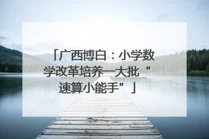 广西博白：小学数学改革培养一大批“速算小能手”