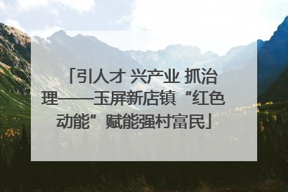 引人才 兴产业 抓治理——玉屏新店镇“红色动能”赋能强村富民