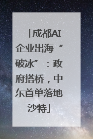 成都AI企业出海“破冰”：政府搭桥，中东首单落地沙特