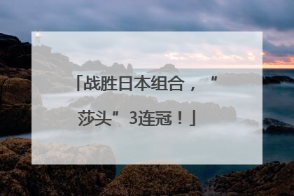 战胜日本组合，“莎头”3连冠！
