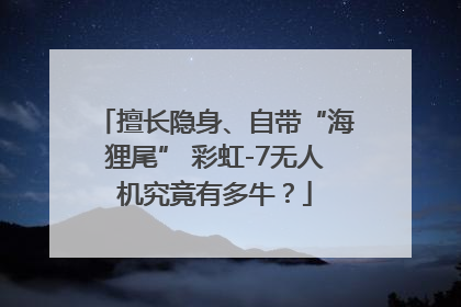 擅长隐身、自带“海狸尾” 彩虹-7无人机究竟有多牛？