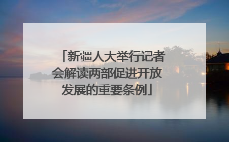 新疆人大举行记者会解读两部促进开放发展的重要条例