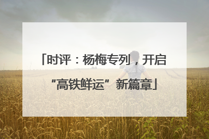 时评：杨梅专列，开启“高铁鲜运”新篇章