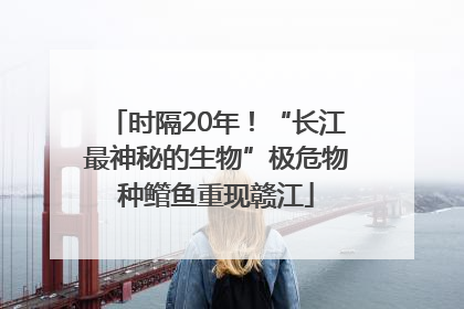 时隔20年！“长江最神秘的生物”极危物种鳤鱼重现赣江