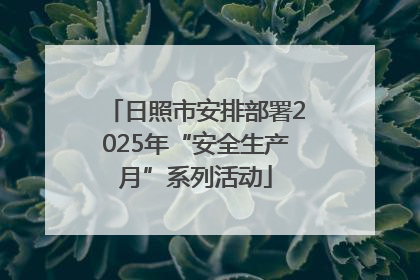 日照市安排部署2025年“安全生产月”系列活动