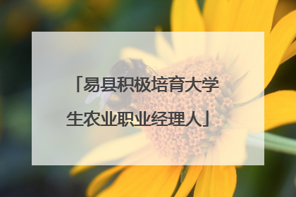 易县积极培育大学生农业职业经理人