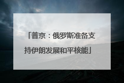 普京：俄罗斯准备支持伊朗发展和平核能