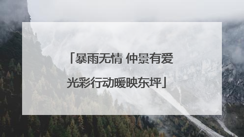 暴雨无情 仲景有爱 光彩行动暖映东坪