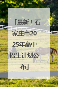最新！石家庄市2025年高中招生计划公布