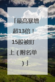 最高暴增超13倍！15股被盯上（附名单）
