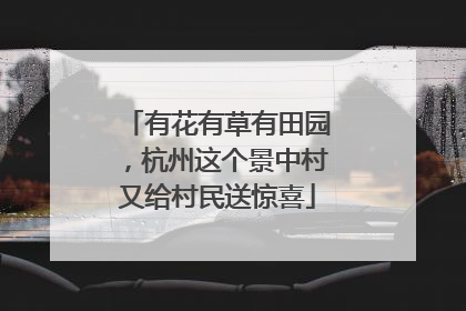 有花有草有田园，杭州这个景中村又给村民送惊喜