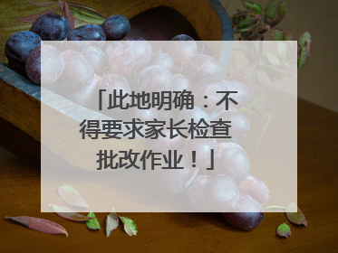 此地明确：不得要求家长检查批改作业！