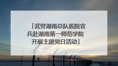 武警湖南总队医院官兵赴湖南第一师范学院开展主题党日活动