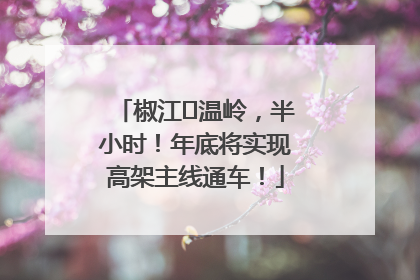 椒江⇌温岭，半小时！年底将实现高架主线通车！