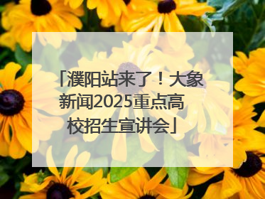 濮阳站来了！大象新闻2025重点高校招生宣讲会