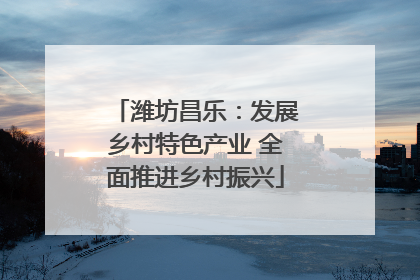 潍坊昌乐：发展乡村特色产业 全面推进乡村振兴