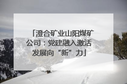 澄合矿业山阳煤矿公司：党建融入激活发展向“新”力