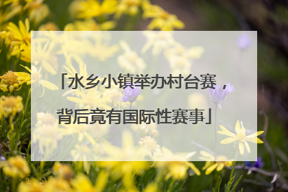 水乡小镇举办村台赛，背后竟有国际性赛事