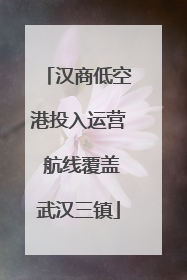 汉商低空港投入运营 航线覆盖武汉三镇