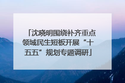 沈晓明围绕补齐重点领域民生短板开展“十五五”规划专题调研