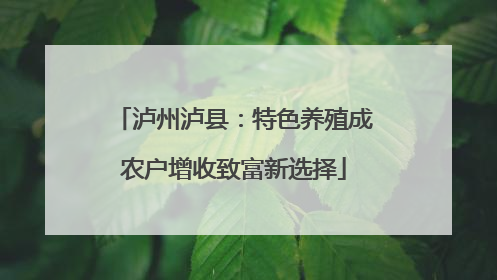 泸州泸县：特色养殖成农户增收致富新选择